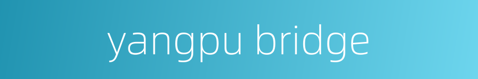 yangpu bridge的同义词