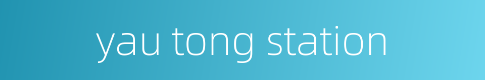 yau tong station的同义词