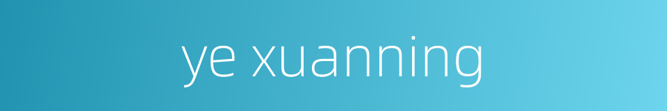 ye xuanning的同义词