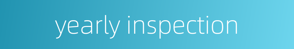 yearly inspection的同义词