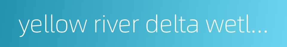 yellow river delta wetland的同义词