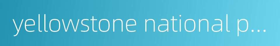 yellowstone national park的同义词
