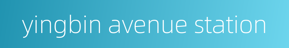 yingbin avenue station的同义词