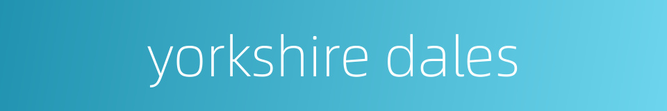 yorkshire dales的同义词