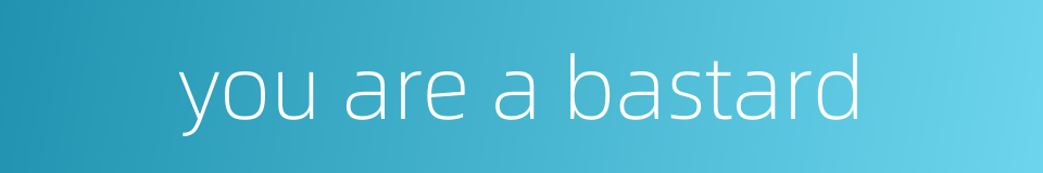 you are a bastard的同义词