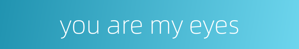 you are my eyes的同义词