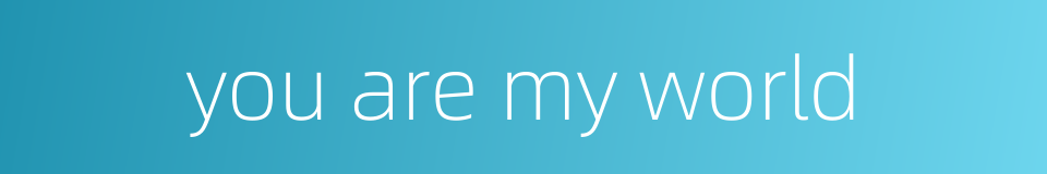 you are my world的同义词