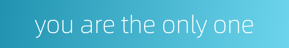 you are the only one的同义词