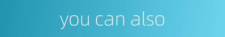 you can also的同义词