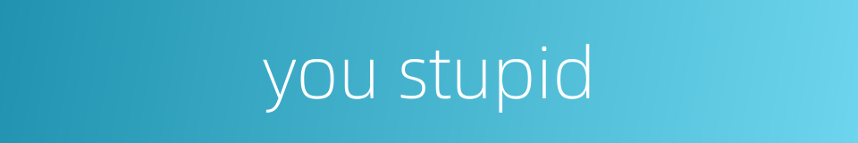 you stupid的同义词