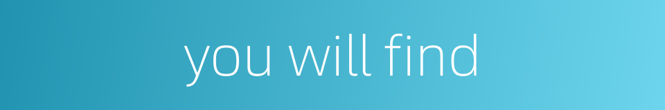 you will find的同义词