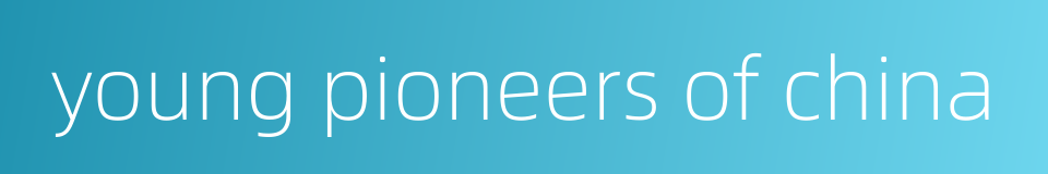 young pioneers of china的同义词