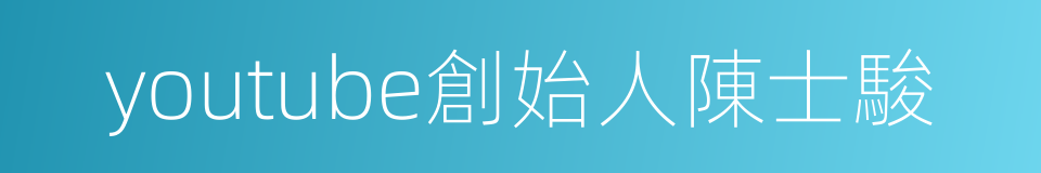 youtube創始人陳士駿的同義詞
