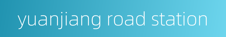 yuanjiang road station的同义词