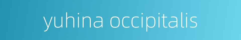 yuhina occipitalis的同义词