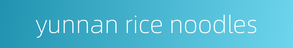 yunnan rice noodles的同义词