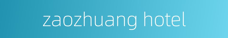 zaozhuang hotel的同义词