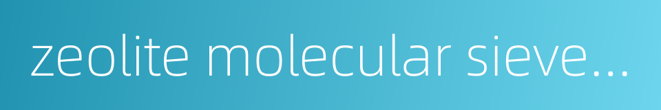 zeolite molecular sieve catalyst的同义词