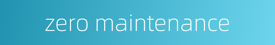 zero maintenance的同义词