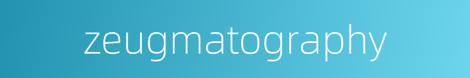 zeugmatography的同义词
