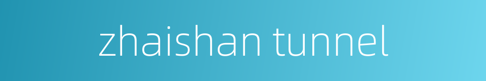 zhaishan tunnel的同义词