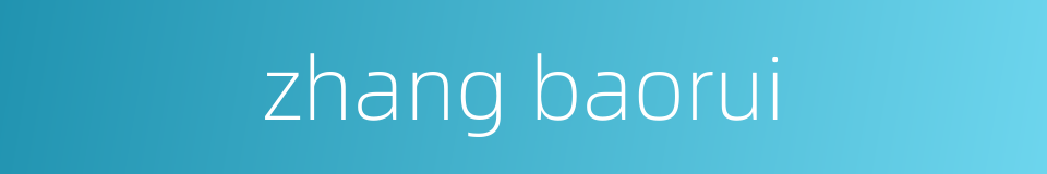 zhang baorui的同义词