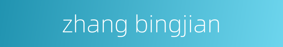 zhang bingjian的同义词