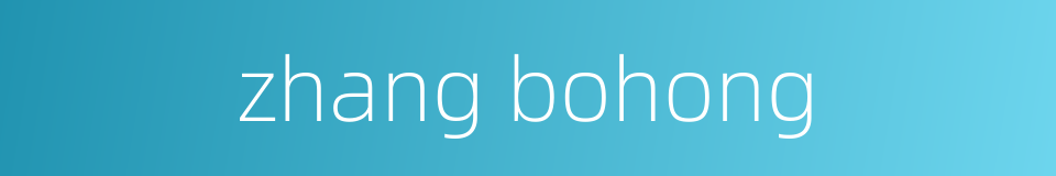 zhang bohong的同义词