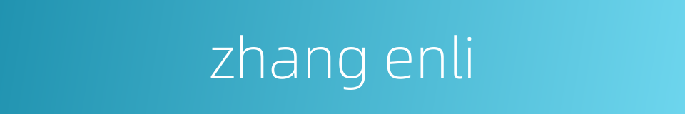 zhang enli的同义词