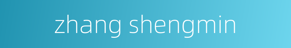 zhang shengmin的同义词