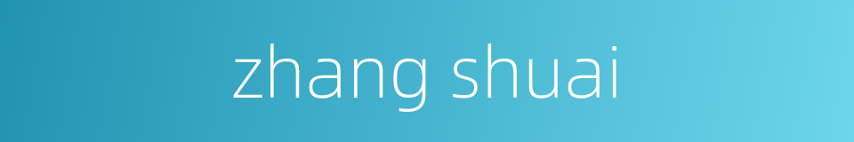 zhang shuai的同义词