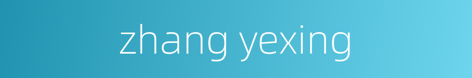 zhang yexing的同义词
