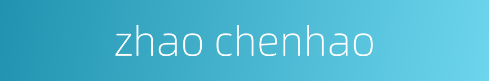 zhao chenhao的同义词