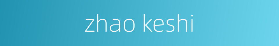 zhao keshi的同义词