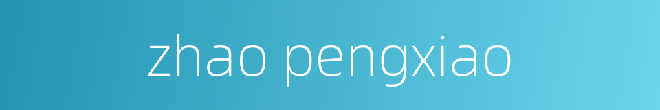 zhao pengxiao的同义词