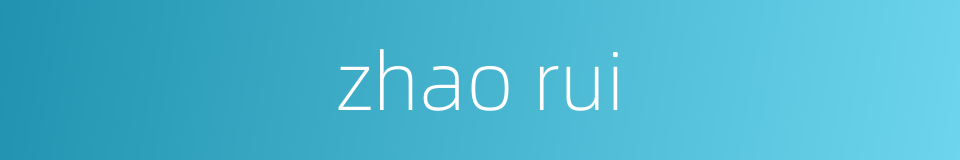 zhao rui的同义词