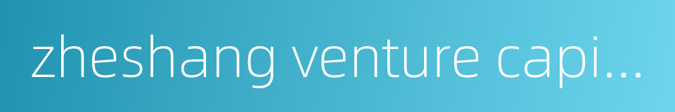 zheshang venture capital的同义词