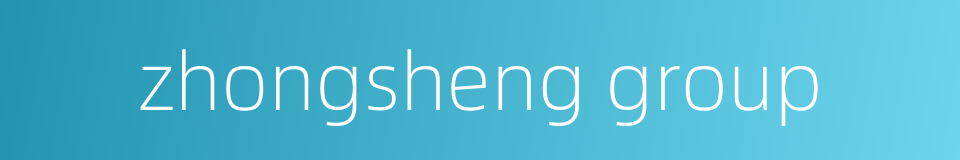 zhongsheng group的同义词