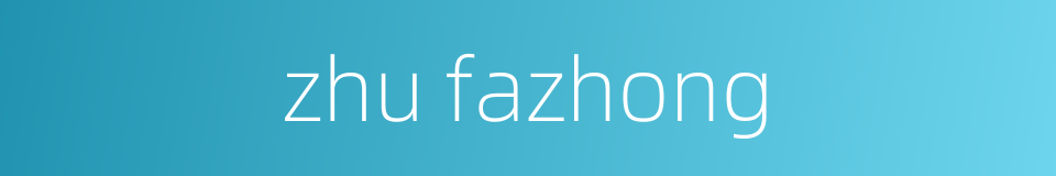 zhu fazhong的同义词
