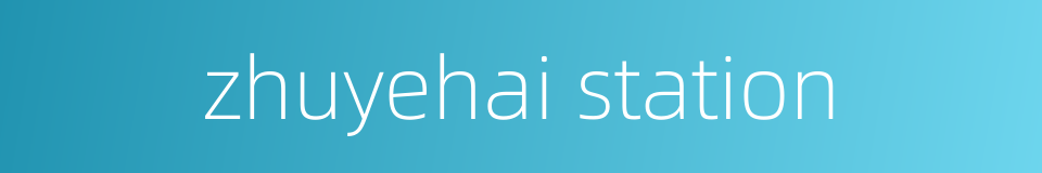zhuyehai station的同义词