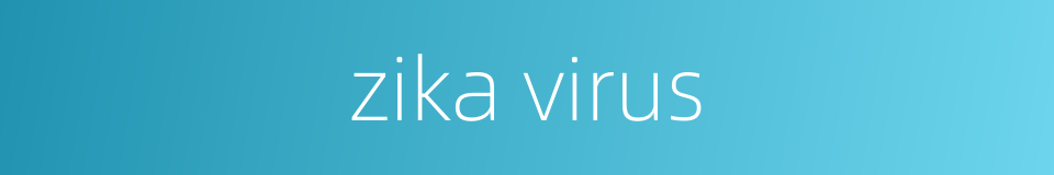 zika virus的同义词