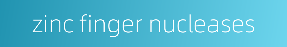 zinc finger nucleases的同义词