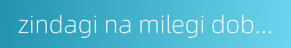 zindagi na milegi dobara的同义词
