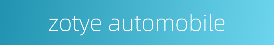 zotye automobile的同义词