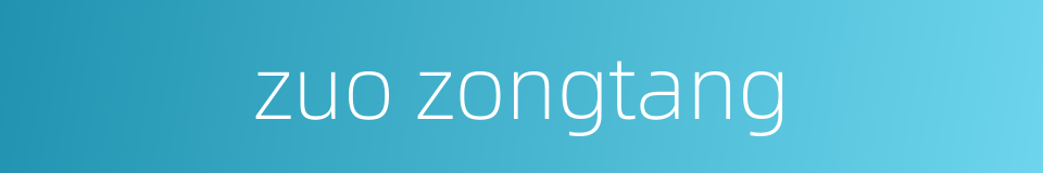 zuo zongtang的同义词